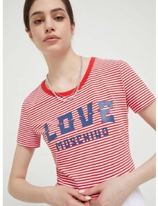 Majica kratkih rukava Love Moschino za žene, boja: crvena