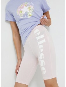 Kratke hlače Ellesse za žene, boja: ružičasta, s tiskom, visoki struk