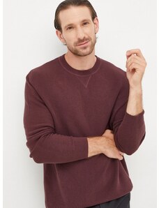 Pamučni pulover Sisley za muškarce, boja: bordo, lagani
