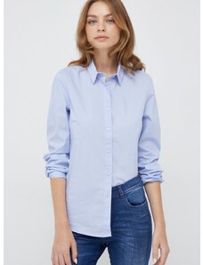 Košulja Sisley za žene, slim, s klasičnim ovratnikom