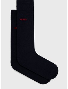 Čarape HUGO (2-pack) za muškarce, boja: tamno plava