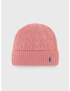 Pamučna kapa Polo Ralph Lauren boja: ružičasta, pamučna
