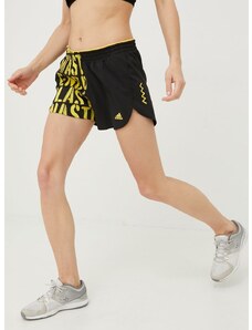 Kratke hlače za trčanje adidas Performance Run For The Ocean za žene, boja: crna, s uzorkom, srednje visoki struk