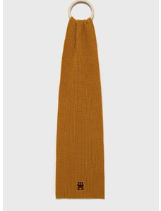 Kratki vuneni šal Tommy Hilfiger boja: žuta, jednobojni model