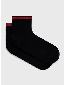 Čarape HUGO (2-pack) za muškarce, boja: crna