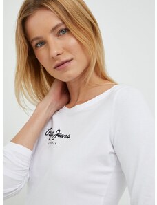 Majica dugih rukava Pepe Jeans za žene, boja: bijela
