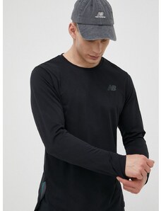 Majica dugih rukava za trčanje New Balance Q Speed boja: crna, glatki model