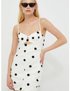 Lanena haljina For Love & Lemons boja: bijela, mini, uske