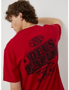 Pamučna majica Deus Ex Machina boja: crvena, s tiskom