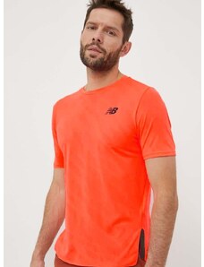 Majica kratkih rukava za trčanje New Balance Q Speed boja: narančasta, glatki model