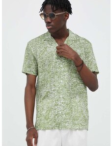 Košulja Bruuns Bazaar Won Homer AOP za muškarce, boja: zelena, regular