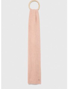 Kratki šal s primjesom kašmira Tommy Hilfiger boja: ružičasta, jednobojni model