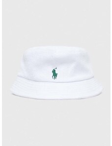 Pamučni šešir Polo Ralph Lauren boja: bijela, pamučni