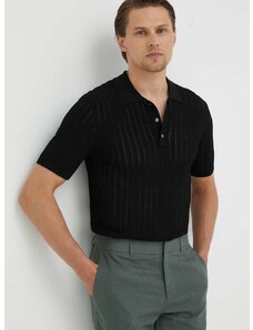 Polo majica Bruuns Bazaar River Saint za muškarce, boja: crna, s uzorkom