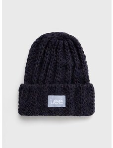 Kapa s dodatkom vune Lee boja: tamno plava, od debele pletenine