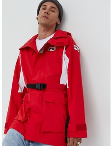 Kišna jakna Fila za muškarce, boja: crvena, za prijelazno razdoblje