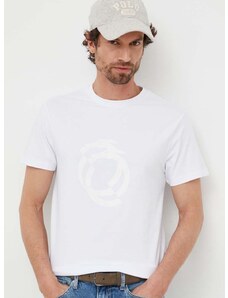 Majica kratkih rukava Trussardi za muškarce, boja: bijela, s tiskom