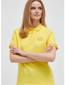 Pamučna polo majica United Colors of Benetton boja: žuta
