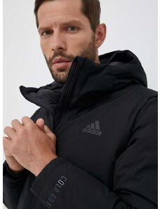 Pernata jakna adidas za muškarce, boja: crna, zimu