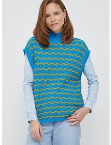 Vuneni pulover United Colors of Benetton za žene, lagani, s poludolčevitom
