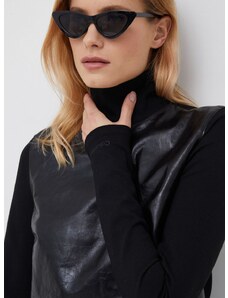 Bluza Calvin Klein za žene, boja: crna, glatka