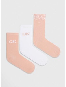 Čarape Calvin Klein 3-pack za žene, boja: ružičasta