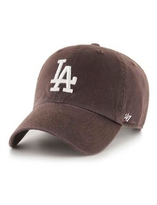 Pamučna kapa sa šiltom 47 brand MLB Los Angeles Dodgers boja: smeđa, s aplikacijom