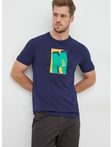Pamučna majica United Colors of Benetton boja: tamno plava, s tiskom