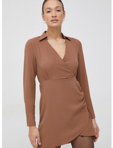 Haljina Vero Moda boja: smeđa, mini, ravna