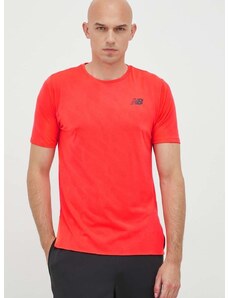 Majica kratkih rukava za trčanje New Balance Nyc Marathon Q Speed boja: crvena, jednobojni model