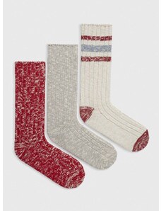 Čarape Abercrombie & Fitch 3-pack za muškarce, boja: crvena
