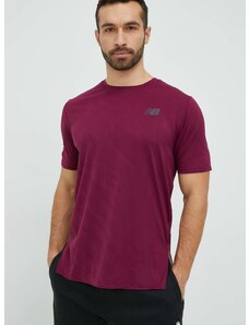 Majica kratkih rukava za trčanje New Balance Q Speed boja: bordo, jednobojni model