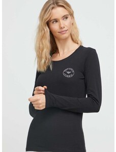Homewear majica dugih rukava Emporio Armani Underwear boja: crna