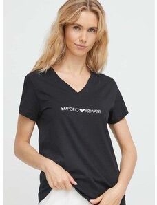 Pamučna homewear majica kratkih rukava Emporio Armani Underwear boja: crna