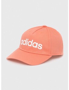 Pamučna kapa sa šiltom adidas Performance boja: narančasta, s tiskom
