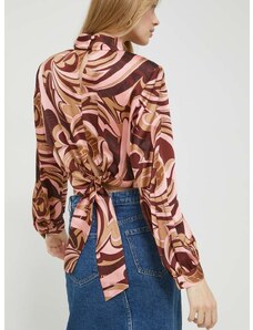 Bluza HUGO za žene, boja: ružičasta, s uzorkom