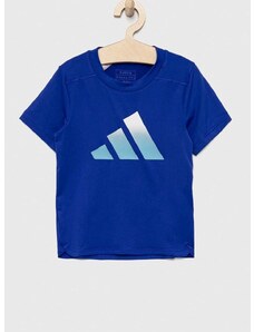 Dječja majica kratkih rukava adidas B TI TEE boja: tamno plava, s tiskom