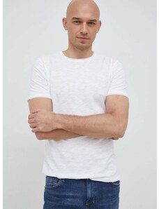 Pamučna majica Sisley boja: bijela, jednobojni model