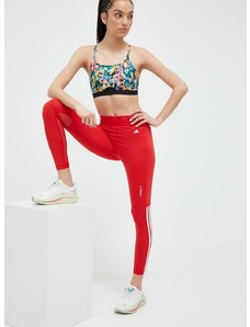 Tajice za trening adidas Performance Glam za žene, boja: crvena, s aplikacijom