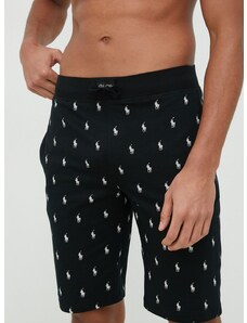 Kratka pidžama Polo Ralph Lauren boja: crna, s uzorkom