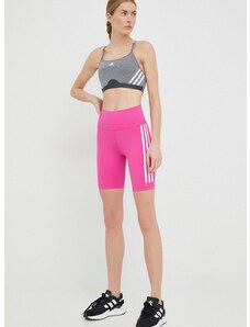 Kratke hlače za trening adidas Performance Training Icons za žene, boja: ružičasta, s tiskom, visoki struk