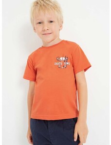 Dječja pamučna majica kratkih rukava Mayoral boja: narančasta, s tiskom