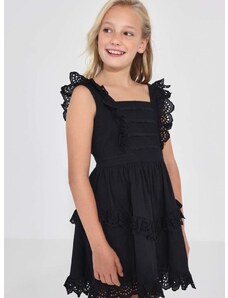 Dječja haljina Mayoral boja: crna, mini, širi se prema dolje