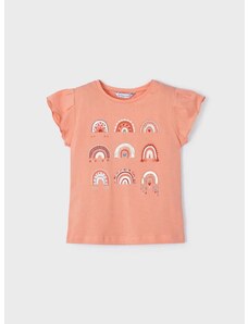 Dječja pamučna majica kratkih rukava Mayoral boja: narančasta