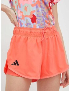 Kratke hlače za trening adidas Performance Club za žene, boja: narančasta, glatki materijal, srednje visoki struk