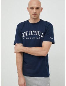 Pamučna majica Columbia Rockaway River boja: tamno plava, s uzorkom