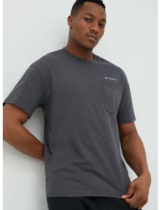 Pamučna majica Columbia boja: siva, jednobojni model, 2037491-278
