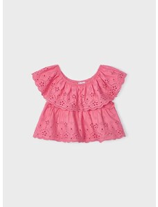 Dječja pamučna bluza Mayoral boja: ružičasta, glatka