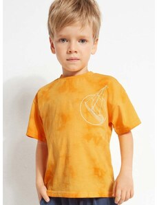 Dječja pamučna majica kratkih rukava Mayoral boja: narančasta, s uzorkom