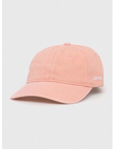 Pamučna kapa sa šiltom Levi's boja: ružičasta, glatka